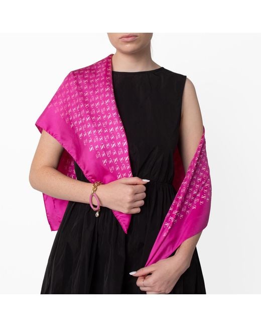 Jimmy Choo Pink Reta Logo Pattern Foulard Scarf for men