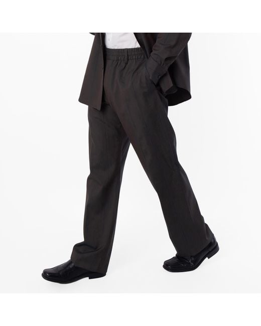 Burberry Black Striped Trousers With An Elasticated Waistband for men