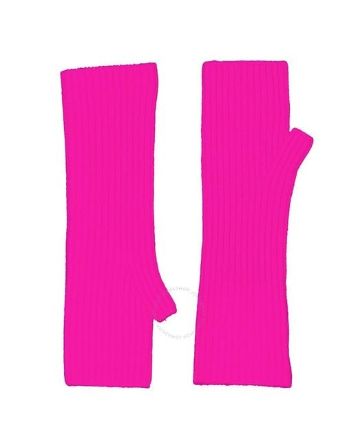 Kujten Pink Neon Cashmere Mittens