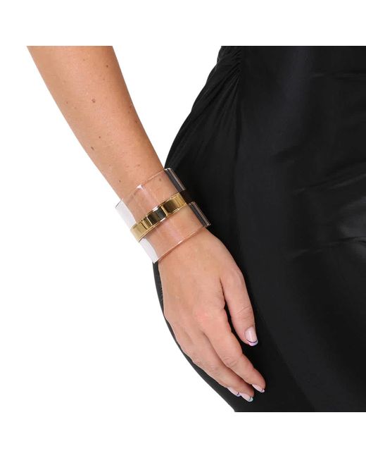 Burberry Black Resin And Gold-plated Cylindrical Cuff