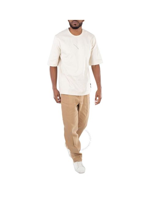 Fendi Natural Straight-Leg Paper Canvas Trousers, Brand Size 48 (Us for men
