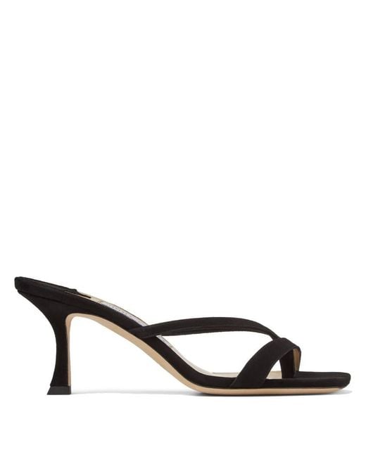 Jimmy Choo Black Maelie 70 Suede Mules, Brand Size 34.5 Us