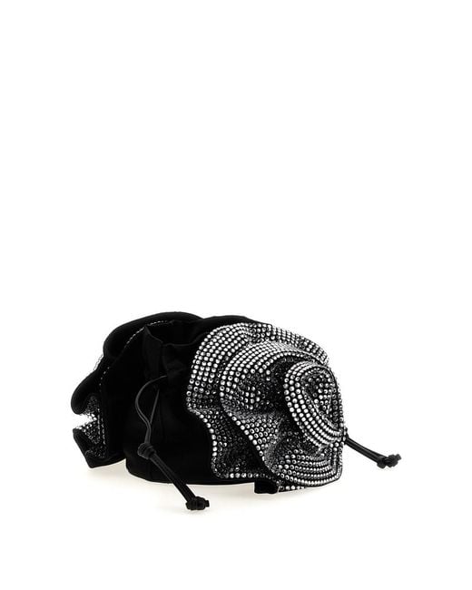 Magda Butrym Black Crystal-Embellished Floral Crossbody Bag for men