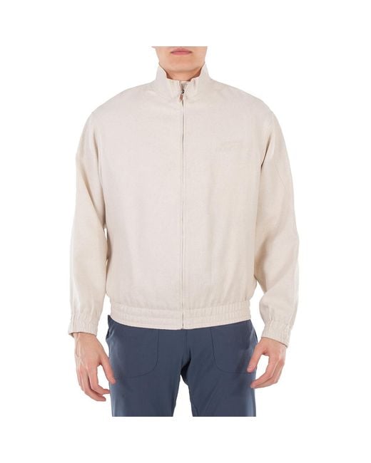 Gcds White Linen Blend Logo Tracktop, Brand Size 50 (Us for men