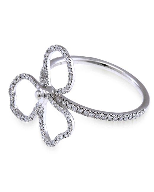 Tiffany & Co Metallic & Co. Paper Flowers Diamond Open Flower Ring