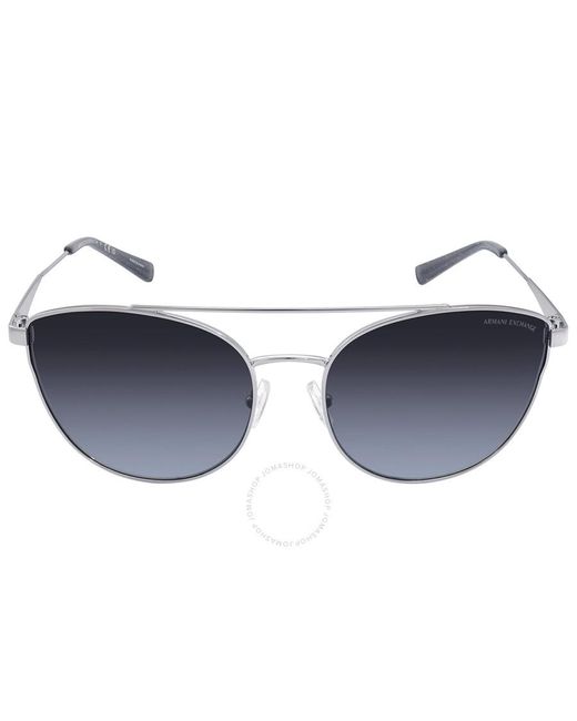 Armani Exchange Blue Gradient Gray Cat Eye Sunglasses Ax2032s 61168g 57