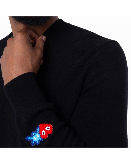 Comme des Garçons Black Invader Heart V-Neck Jumper for men