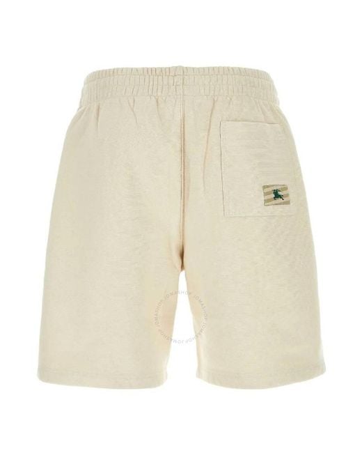Burberry Natural Logo-Patch Cotton Shorts for men