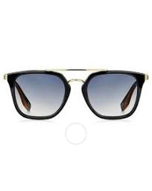 Marc Jacobs Black Blue Shaded Gold Navigator Sunglasses Marc 270/s 0807/1v 51 for men