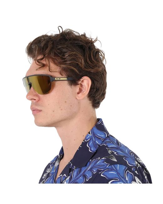 Oakley Brown Corridor 24k Iridium Mirrored Shield Sunglasses Oo9248 924803 142 for men