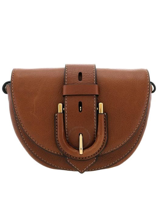Fossil Brown Small Harwell Leather Crossbody Bag
