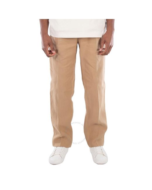 Fendi Natural Straight-Leg Paper Canvas Trousers, Brand Size 48 (Us for men