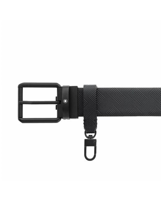 Montblanc Black Printed Reversible Leather Belt for men