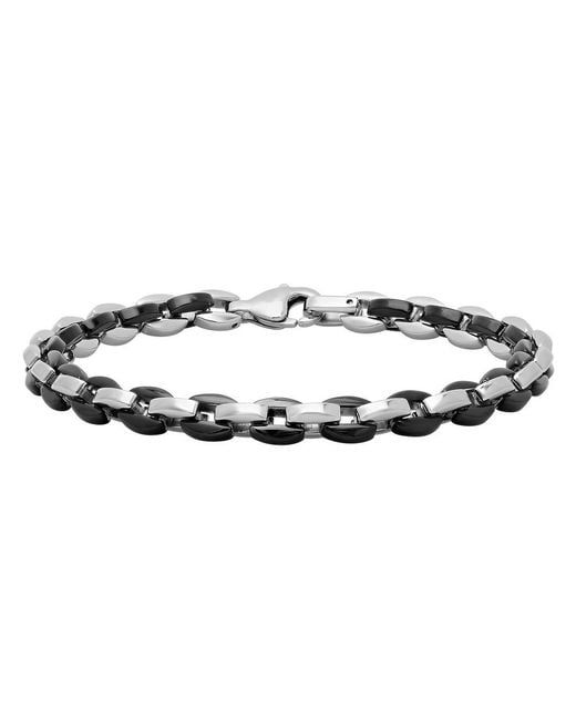 Robert Alton Metallic Oval Chain Link Stainless Steel Bracelet for men