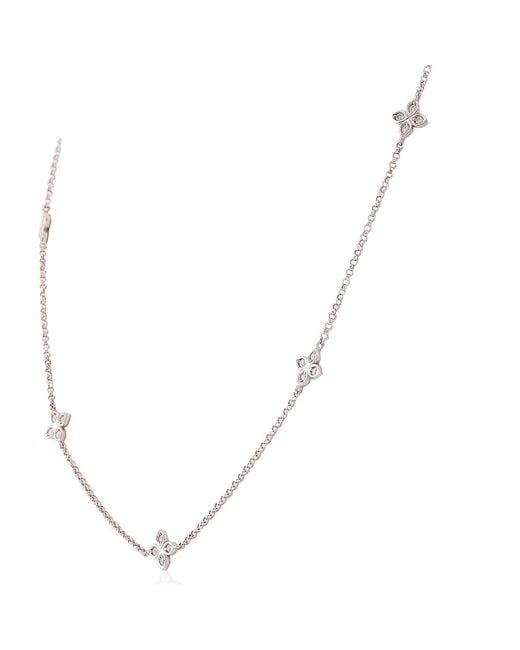 Roberto Coin Metallic 18K Love By The Inch 5 Station Flower Necklace