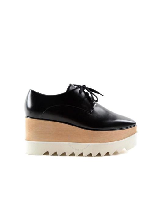 Stella McCartney Black Elyse Platform Lace-Up Shoes, Brand Size 36 Us