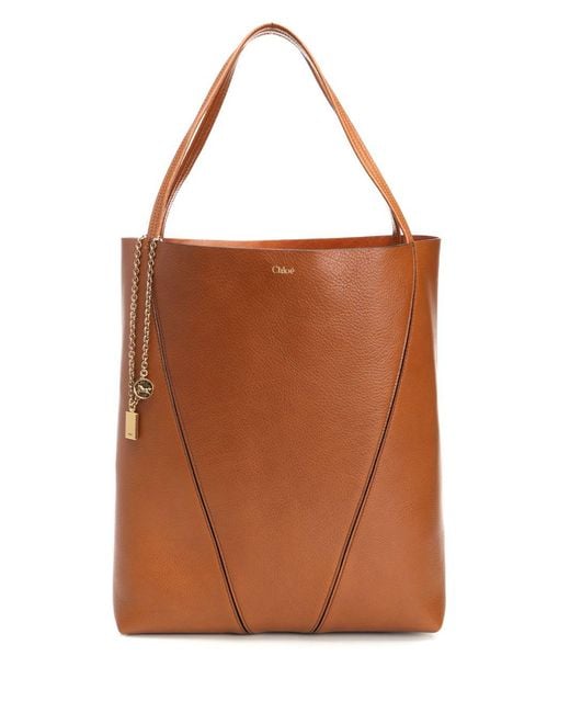 Chloé Brown Large Spin Tote Bag