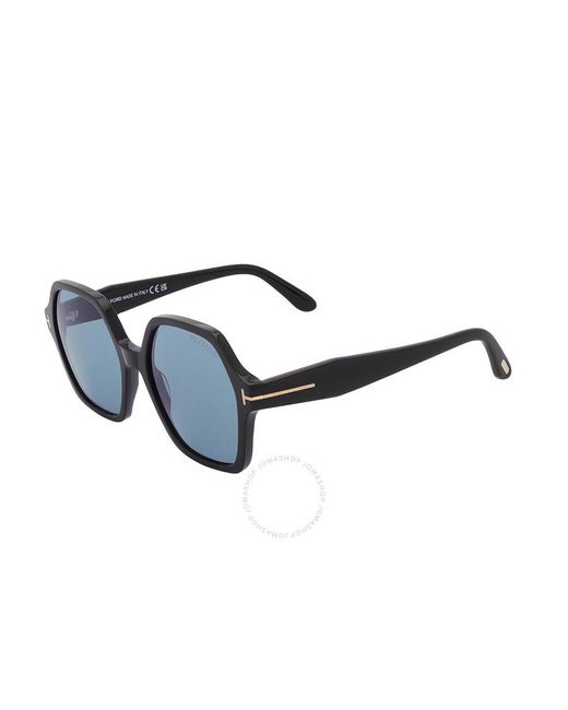Tom Ford Blue Romy Smoke Geometric Sunglasses Ft1032 01a 56