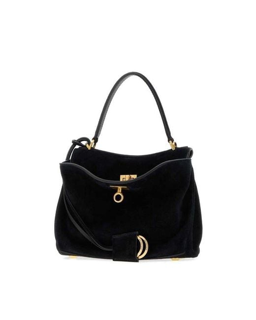 Balenciaga Black Suede Mini Rodeo Handbag Borse A Mano