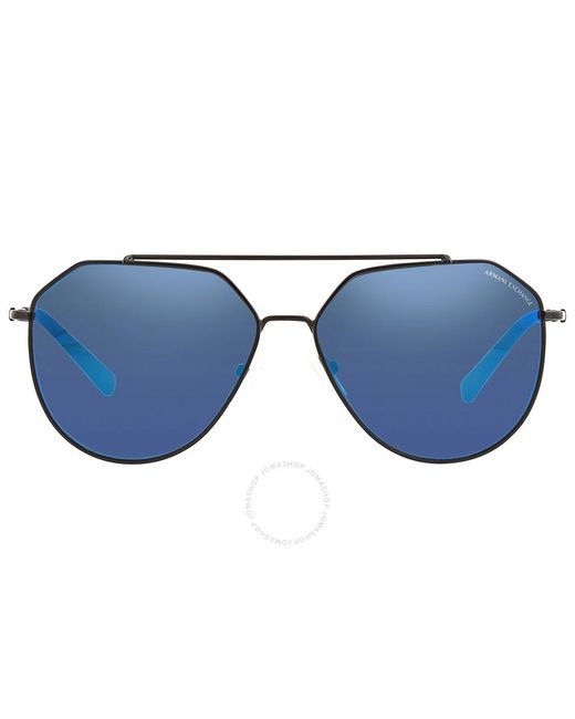 Armani Exchange Blue Mirror Pilot Sunglasses Ax2023s 606355 59 for men