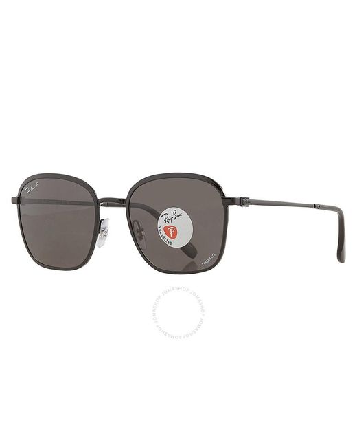 Ray-Ban Brown Polarized Dark Grey Square Sunglasses Rb3720 002/k8 55
