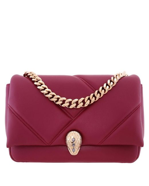 BVLGARI Purple Serpenti Cabochon Maxi Chain Shoulder Bag
