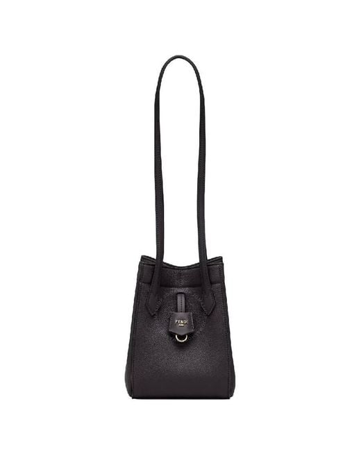 Fendi Black Origami Leather Bucket Bag