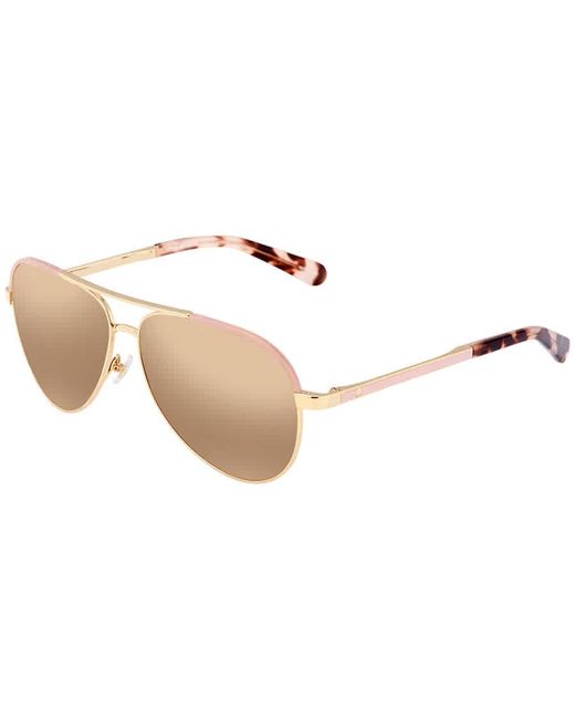 Kate Spade Amarissa Gold Pink Gradient Pilot Sunglasses in White | Lyst