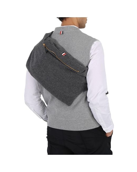 Thom Browne Gray Med Jersey Stitch Merino Sweater Shell Bag for men