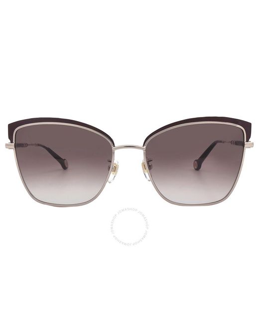 Carolina Herrera Brown Smoke Gradient Cat Eye Sunglasses She189 Ok99 57