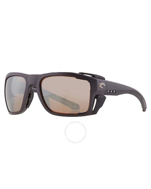 Costa Del Mar Multicolor King Tide 8 Copper Silver Mirror Polarized Glass Wrap Sunglasses 6s9111 911103 60 for men