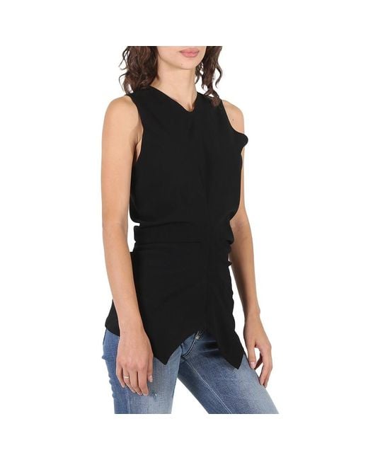 Proenza Schouler Black Ladies Textured Crepe Sleeveless Top, Brand Size 0