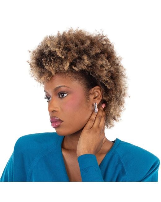 Swarovski White Ladies Millenia Octagon Cut Hoop Earrings