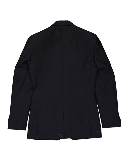 Burberry Blue Classic Cut Wool Linen Mohair Tailored Jacket for men