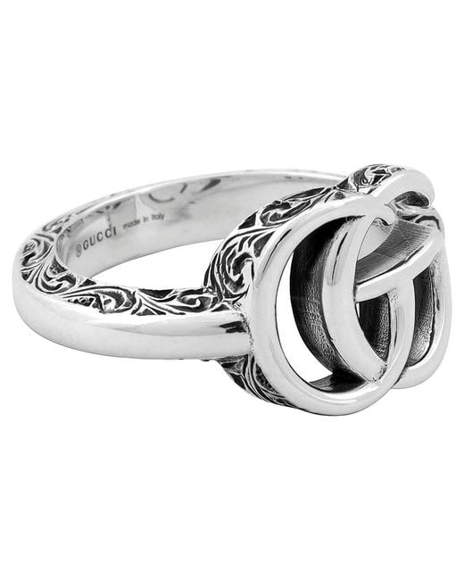 Gucci Metallic Aged Double G Marmont Ring