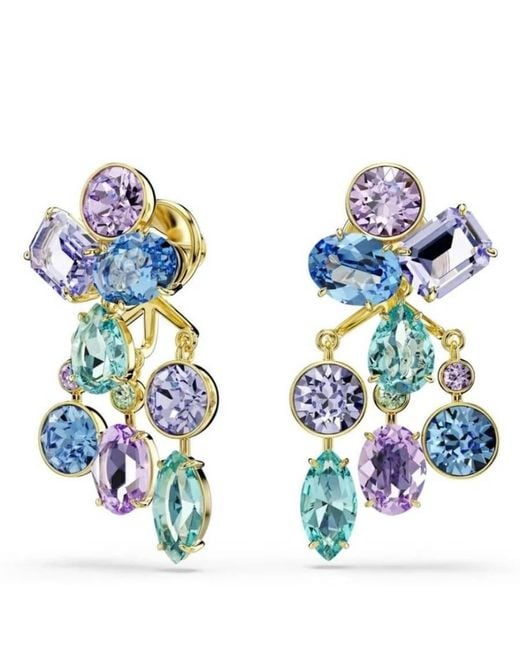Swarovski Blue Gema-Tone Plated Crystal Earrings