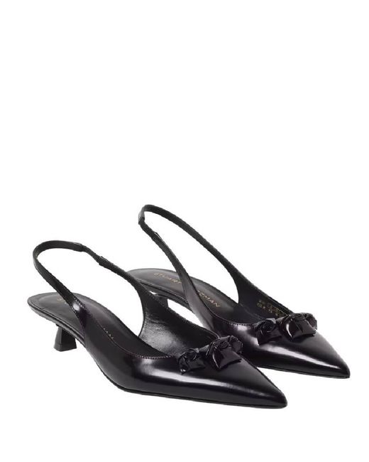Stuart Weitzman Blue Rosie 35 Leather Slingbacks