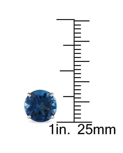 Amour Blue 4 3/5 Ct Tgw London Topaz Stud Earrings for men