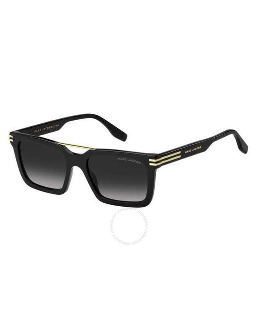Marc Jacobs Black Dark Grey Shaded Rectangular Sunglasses Marc 589/s 0807/9o 54 for men