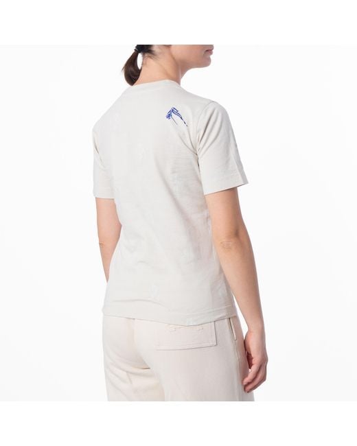 Burberry Natural Equestrian Knight Print Cotton T-Shirt