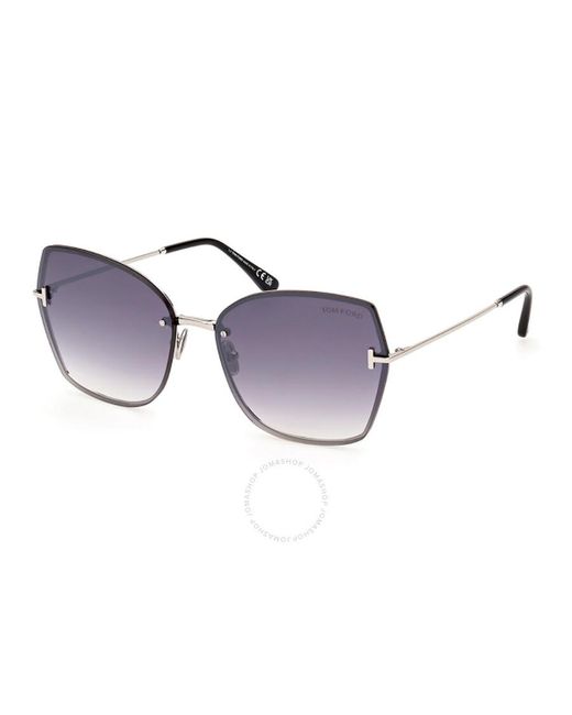 Tom Ford Purple Nickie Smoke Mirror Butterfly Sunglasses Ft1107 16c 62