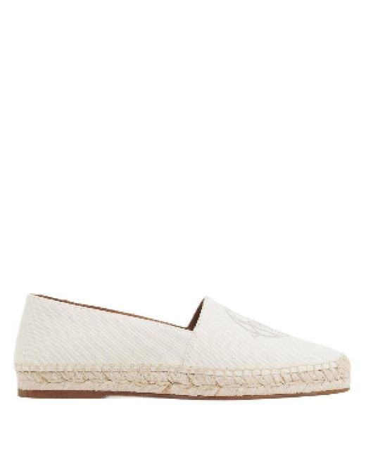 Chloé Natural Pary Logo Embroidered Espadrilles, Brand Size 38 (Us