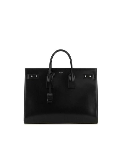 Saint Laurent Black Leather Sac De Jour Handbag for men