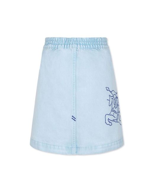 Burberry Blue Ekd Denim Cotton Skirt