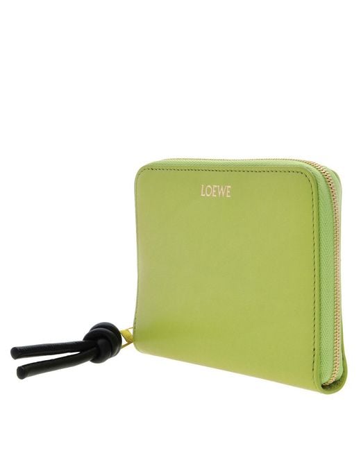 Loewe Green Knot Compact Zip Around Wallet for men