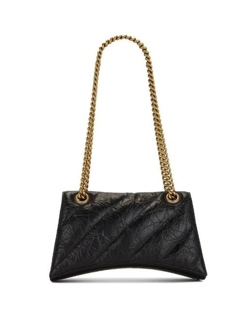 Balenciaga Black Small Crush Quilted Chain Bag