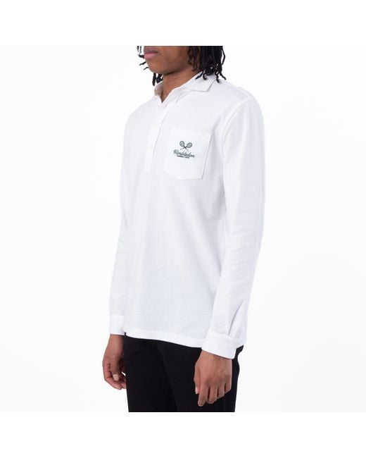 Polo Ralph Lauren White Wimbledon Classic Fit Mesh Polo Shirt for men