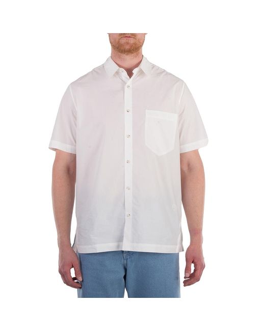 Nanushka White Adam Short-Sleeve Cotton Shirt for men