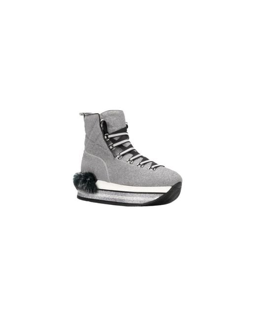 Hogan Gray Maxi H222 Snow Boots