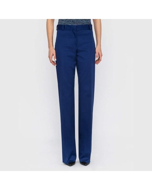 Ferragamo Blue Ferragamo Cotton Gabardine Sport Trousers